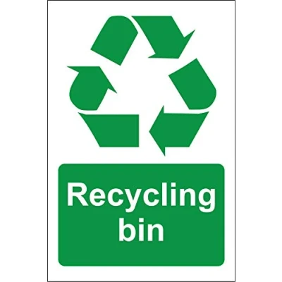 Image of Recycling bin sign Self adhesive sticker 150mm x 100mm