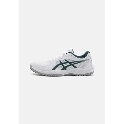 Image of Asics Court Slide 4 Multicourt tennis shoes, Men&#039;s, Size: 10.5, White/saxon green shoes
