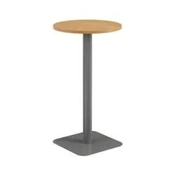 Image of Vivace 600mm High Table Oak Top and Silver Legs Ref CH2685SVNO