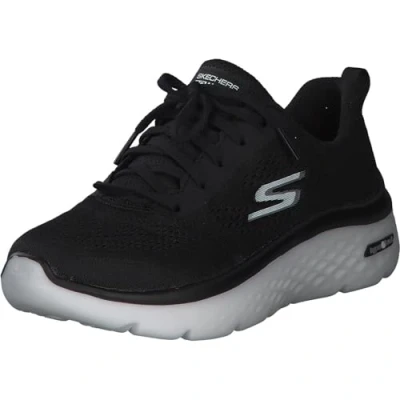 Image of Skechers Women&#039;s GO Walk Hyper Burst Space Insight Sneaker, Black Textile/Trim, 3 UK