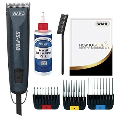Image of Wahl Dog Clippers, SS Pro Premium Grooming Kit, Full Coat Clippers for All Types, Low Noise Corded Pet Powerful and Quiet