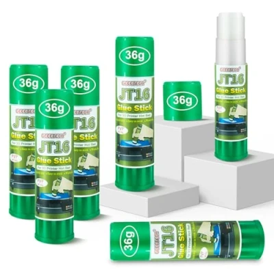 Image of GEEETECH 3D Printer Glue Stick, Pack of 6 (JT16), Perfect First Layer Adhesion, Water Soluble, Compatible with PLA, ABS, PETG Filament