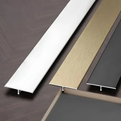 Image of JXNVHJ 3pcs Aluminum T Molding Trim &amp; Floor Transition Strips, Door/Tile/Carpet To Tile Divider Strip, Wall Panel Strip(Bronze,3cm)