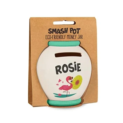 Image of History &amp; Heraldry Personalised Bamboo Smash Pot Money box (Rosie)