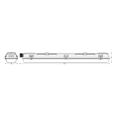 Image of LEDVANCE Submarine PCR 60 G13 T8 840 2x7W moisture proof light