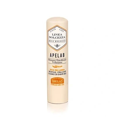 Image of Helan Linea Dolcezza Apelab Lip Balm in Stick with Shea Butter, Beeswax &amp; Propolis Against Chapping Repair from Sun Cold, Soothing and Moisturising Action for Care Made Italy, 4 ml