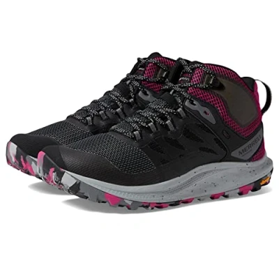 Image of Merrell Antora 3 Mid Wp, Black/Fuchsia, 6 UK