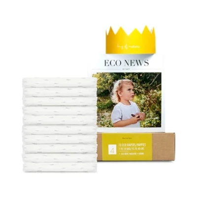 Image of Eco by Naty Baby Nappies, Size 4, 10 Ct, Plant based with 0% Oil Plastic on Skin, Trial box