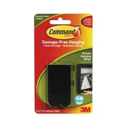 Image of 3M Command Medium Picture Hanging Strips Black (4 Pack)