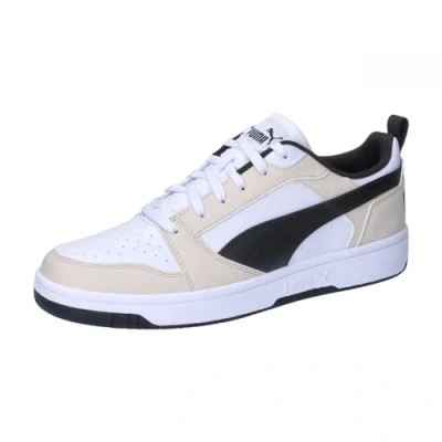 Image of Puma Rebound V6 Unisex Trainers, Size: 5, Alpine snow/navy/white High quality imitation leather