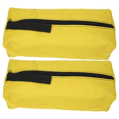 Image of Tool Bag,2PCS Portable Canvas Storage Bag Small Pouch Bags Multifunctional Clip on Zipper Yellow 11.8 x 3.9 3.9in