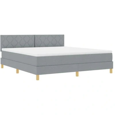 Image of vidaXL Box Spring Bed with Mattress Light Grey 180x200 cm Fabric