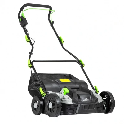 Image of Dellonda 1500W Electric 2 in 1 Scarifier with 5 Heights, 36cm Cutting Diameter, 45L Grass Collection Bag, 10m Mains Cable, Hand Push