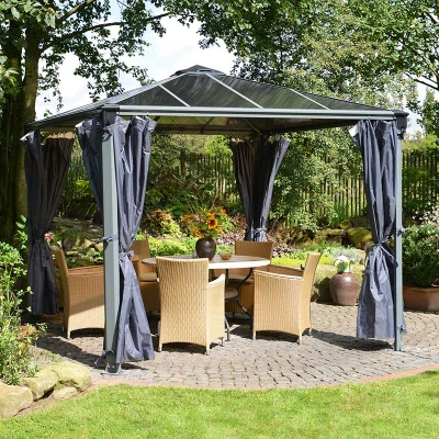 Image of Palram Canopia Gazebo Curtains for Milano 4300 and Martinique 5000 Garden Gazebos