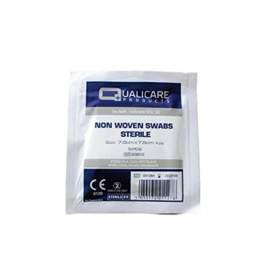 Image of Qualicare Non Woven Sterile Swabs (Pack of 5) 7.5cm x
