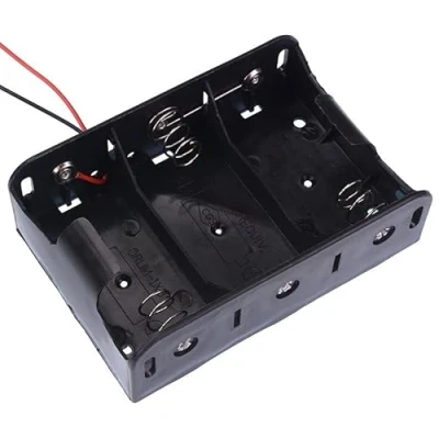 Image of D x 3 Open Style Battery Holder Case With Flying Leads