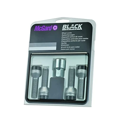 Image of McGard 27.288SUB Set of Wheel Lock Bolts Taper Seat 60 M14 x 1.5 SW19 Total Length 55.4 mm Shaft 34.0 Black