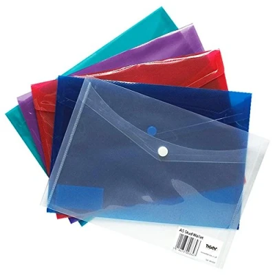 Image of Tiger A5 coloured document stud wallet folder files pack of 5