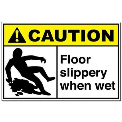 Image of Warning Sign Caution: Floor Slippery When Wet 8x12 Inches