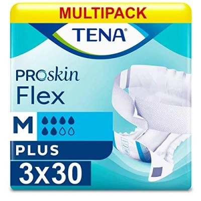 Image of Multipack 3X TENA Flex Plus Medium (1700ml) 30 Pack Incontinence Protection