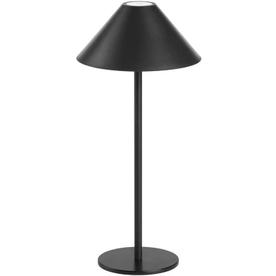 Image of Sirina LED Table Lamp with Round Tapered Shade Black, Tinted, Warm White 3000K, IP54