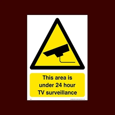 Image of This area is under 24 hour TV Surveillance Plastic Sign with 4 Pre Drilled Holes (S24) CCTV, Security, Warning, Alarmed, Surveillance, Camera, Dogs, Premises
