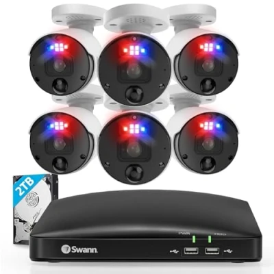 Image of Swann 8 Channel 2TB NVR Recorder with 6 x 12MP Mega HD Enforcer™ Bullet Cameras, SWNVK 890106 EU, 420135