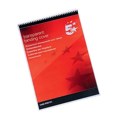 Image of 5 Star Binding Covers A3 Clear [Pack 100]