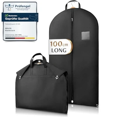 Image of Bruce.® Premium Garment Case [100x60cm] Dust Cover for Suits, Jackets and Dresses Clothing Storage Travel Clothes Wardrobe