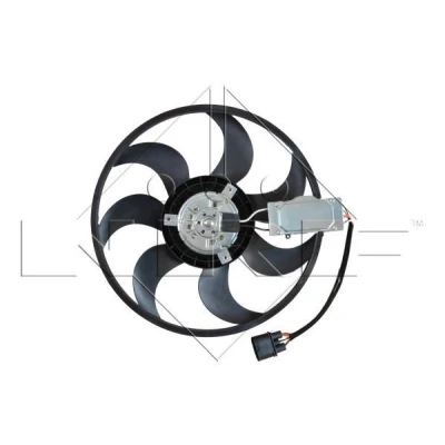 Image of 95562413600, 95562413601 Cooling fan NRF 47588 420mm 12V 320W without radiator shroud with control unit PORSCHE: Cayenne, AUDI: Q7