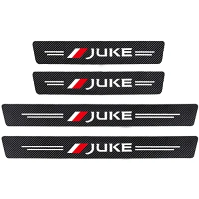 Image of EAGLEG 4pcs Door Sills Scuff Plate Sticker for Nis san, Carbon Fiber Car Sill Protector Film Welcome Pedal Guards Strip Styling Accessories, Juke