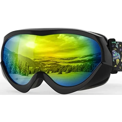 Image of OutdoorMaster Kids Ski Goggles Helmet Compatible Snow for Boys &amp; Girls with 100% UV Protection VLT 13.3%