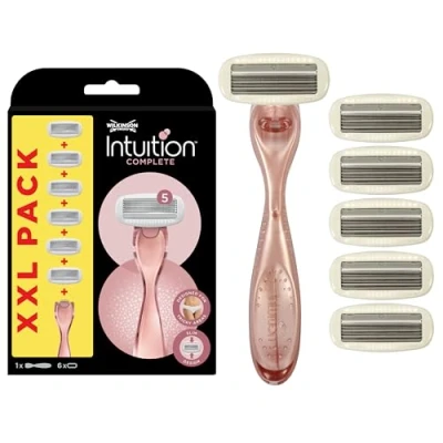 Image of WILKINSON SWORD Intuition Complete For Women Skin Protect Gel with Smooth Glide Razor Handle + 6 Blades Refills