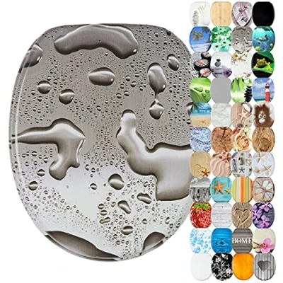 Image of Sanilo Soft Close Toilet Seat, Wide Choice of New Seats, Stable Hinges, Easy to Mount (Dewdrop)