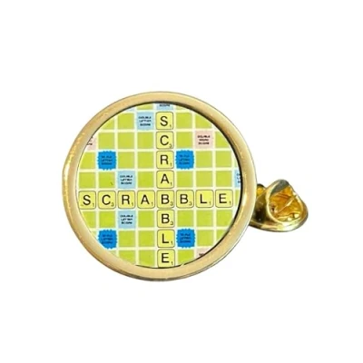 Image of Scrabble Winner (C) Gold Plated Domed Lapel Pin Badge in Bag