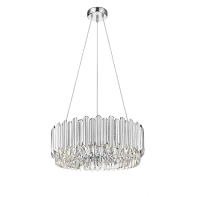 Image of Grenada 6 Light Chrome Crystal Pendant Ceiling