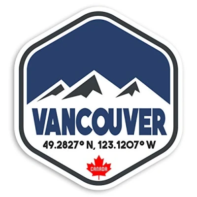 Image of 2 x 10cm Vancouver Canada Vinyl Stickers Ski Snowboard Luggage Sticker #31236 (10cm Tall)