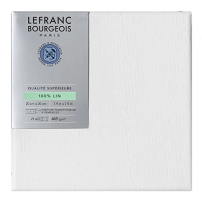 Image of Lefranc &amp; Bourgeois 111239 Stretcher Frame Made of 100% Linen in Premium Quality, Ready to Use Primed with Titanium Dioxide Gesso, Nailed Side on Solid Pine Wood 20 x cm