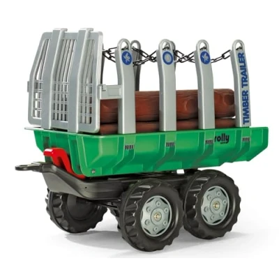 Image of rolly toys rollyTimber Trailer Giant Tipping with 5 Logs 122158,Green,82 cm x 46 65