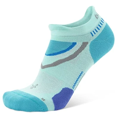 Image of Balega Women&#039;s Ultraglide Cushioning Performance No Show Athletic Running Socks (1 Pair) Men, Light Aqua/Lake Blue, S