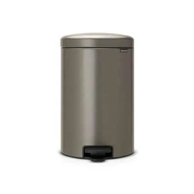 Image of Brabantia NewIcon Pedal Bin 20L (Platinum) Soft Closure Rubbish with Removable Inner Bucket + Bags