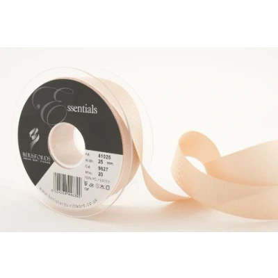 Image of Berisfords 41025 20 m x 25 mm Polyester Grosgrain Ribbon, Cream