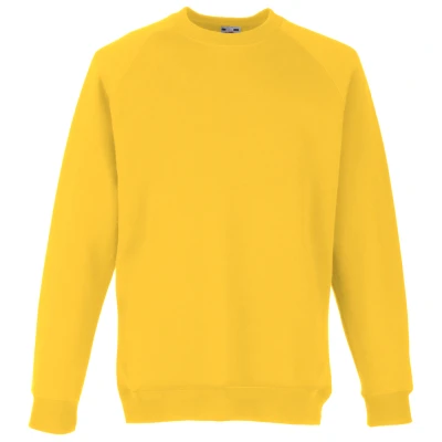 Image of Fruit of the Loom Childrens Unisex Raglan Sleeve Sweatshirt (Sunflower) Yellow Size 3 4Y