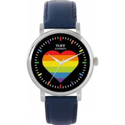 Image of Toff London 38mm Pride Rainbow Heart Batons Watch