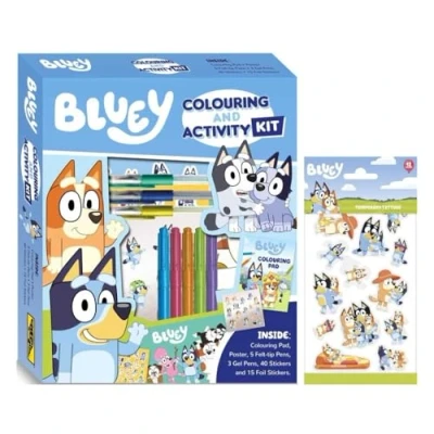 Image of Anila&#039;s Bluey Activity Set with Tattoos and Colouring &amp; Kit.