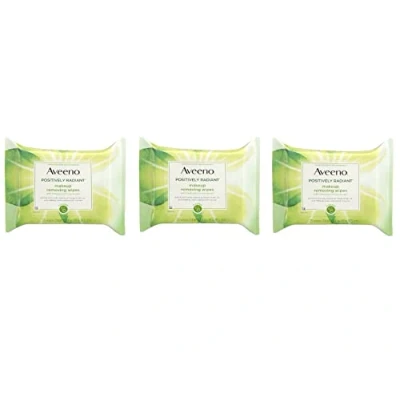 Image of Aveeno Active Naturals Positively Radiant Makeup Removing Wipes, 25 ea by