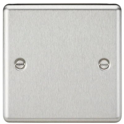 Image of KnightsBridge 1G Blanking Plate Rounded Edge Brushed Chrome