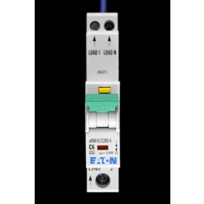 Image of Eaton 6 AMP Type C 10kA 30mA RCBO RCD MCB EMCH106R30C ERBM 6/1/C/003