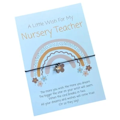 Image of UNIQUEPGIFTS Nursery Teacher Wish Bracelet, End Of Gift, Pre School Gift For Teacher, Nursery, Gifts, Thank You