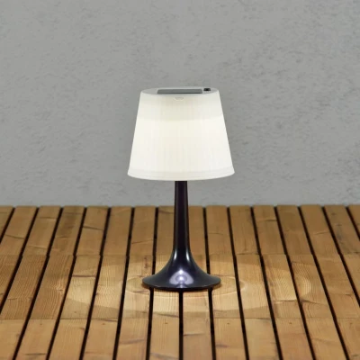 Image of Konstsmide Black Assisi Sitra LED solar table lamp